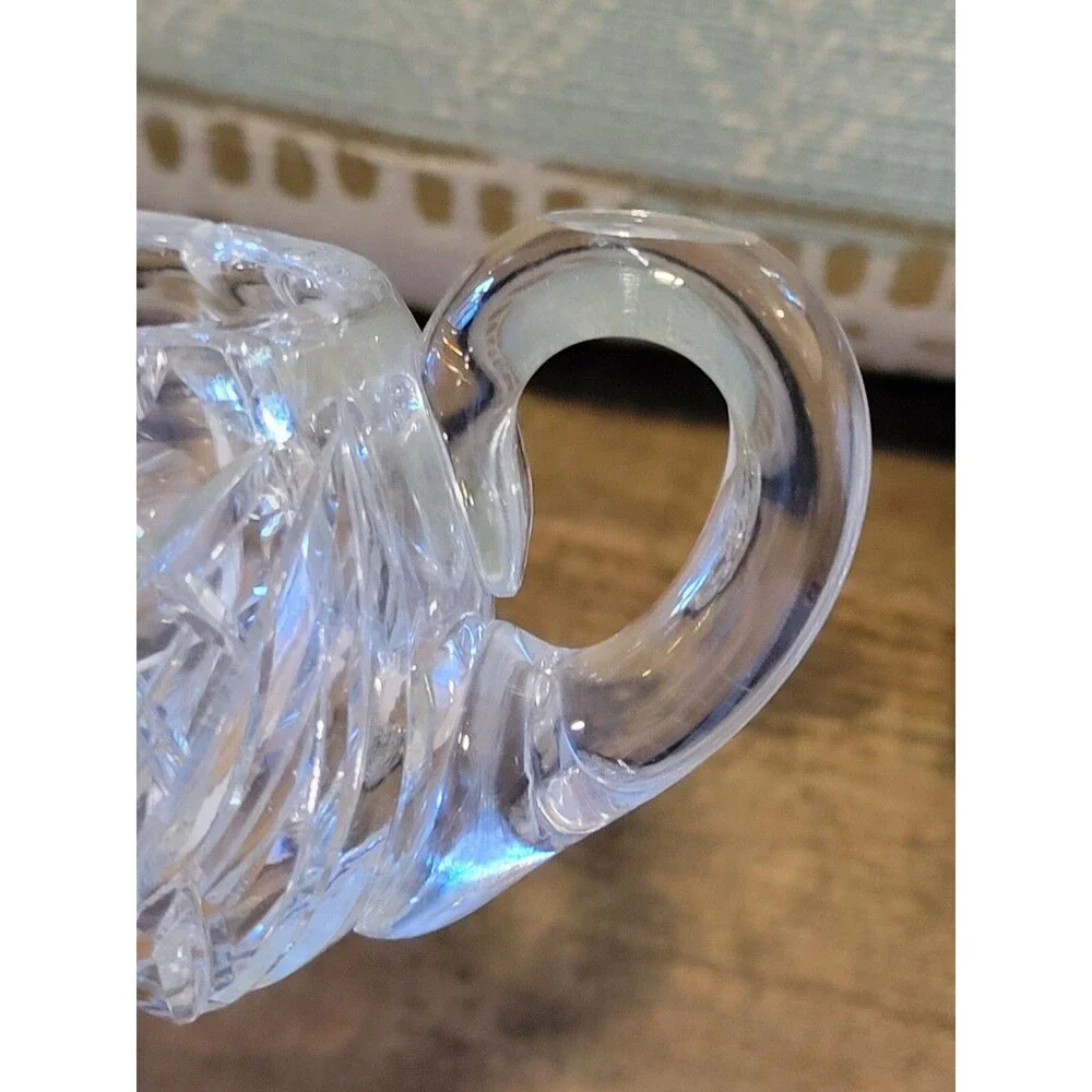 Antique Etched & Cut Crystal Floral Motif Sugar Bowl - 1930's